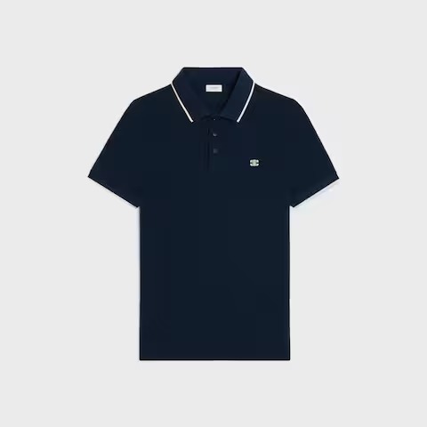 Celine Classic Polo Shirt in navy cotton piqué