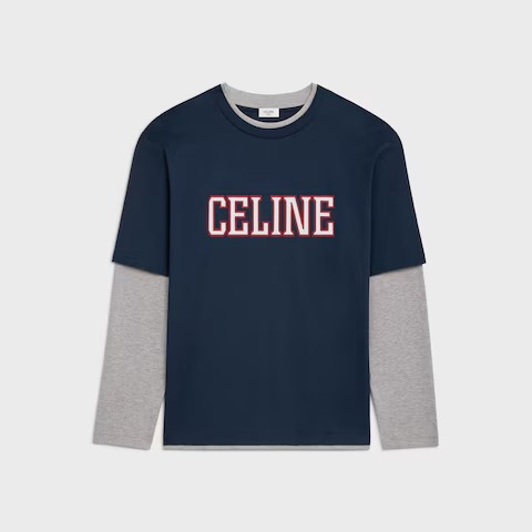 Celine Layered Logo-Print Cotton-Jersey T-Shirt