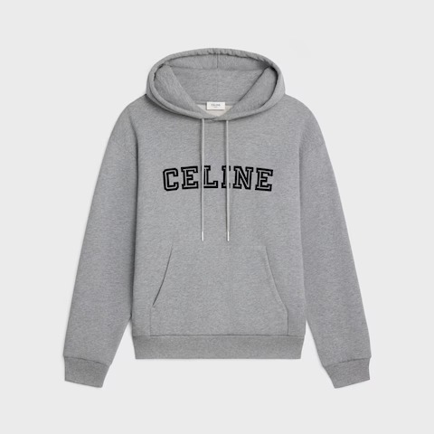 CELINE Loose Hoodie in Cotton Fleece