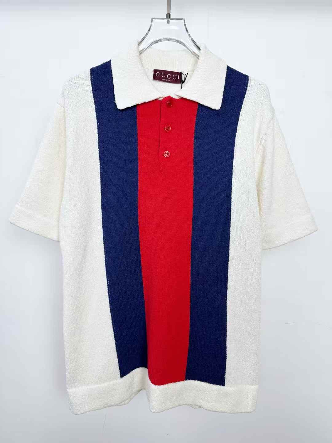 Gucci GG terry cloth polo shirt with Web intarsia