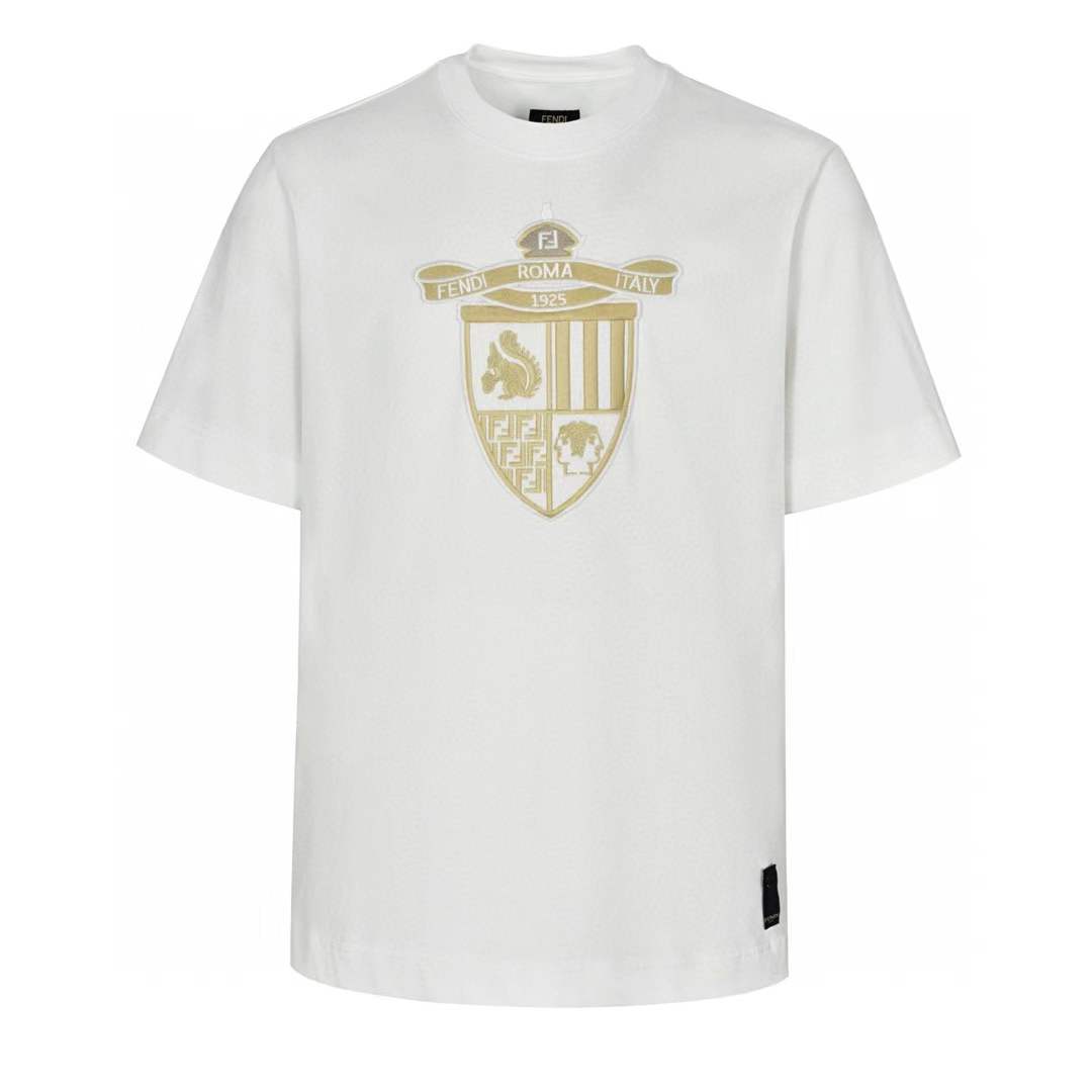 Fendi Roma Crest Maxi Patch T-Shirt white