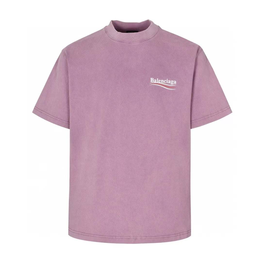 Balenciaga Political Campaign T-Shirt in faded purple cotton jersey with a medium fit