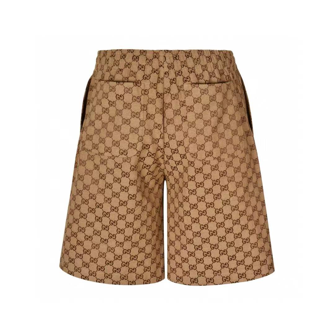 Gucci GG canvas monogram pattern beige and brown shorts