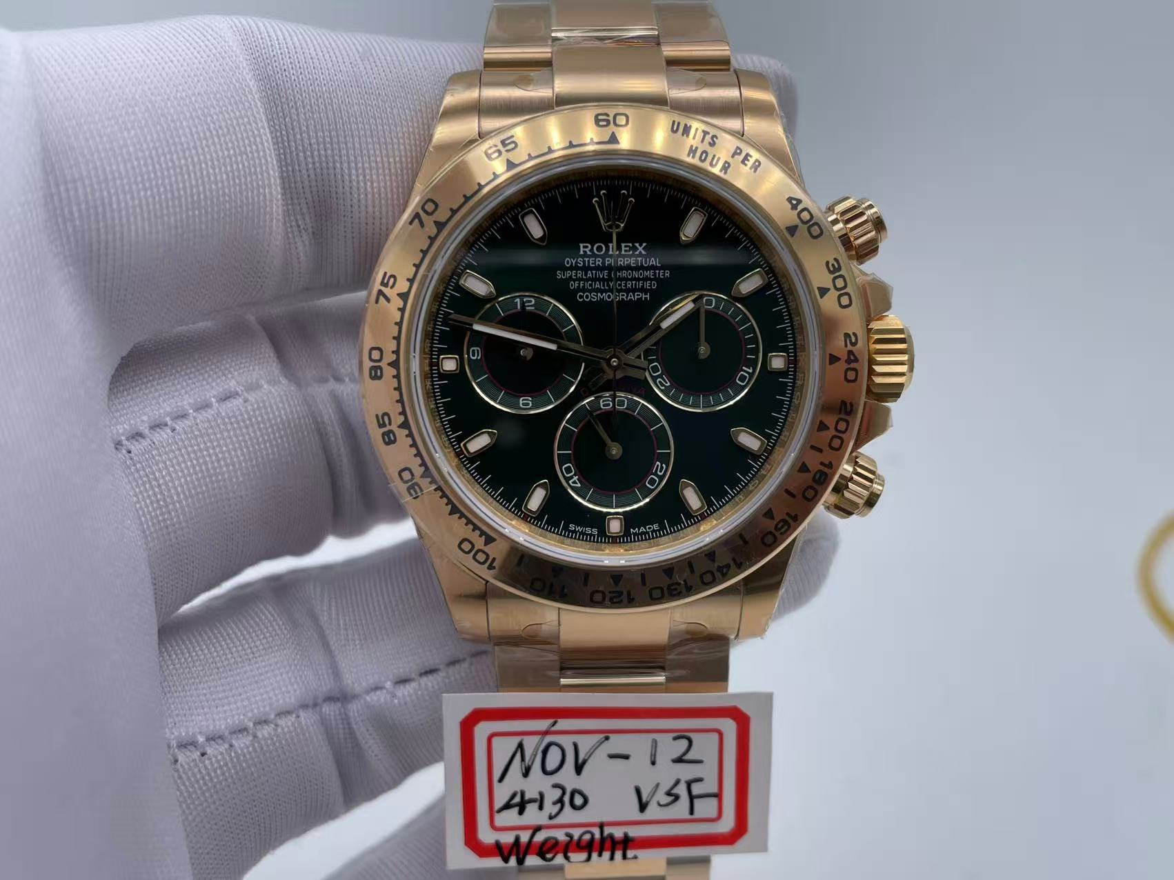 ROLDYT0615 - Daytona 116508 904L YG/YG Grn/Stk VSF DD4130 $868