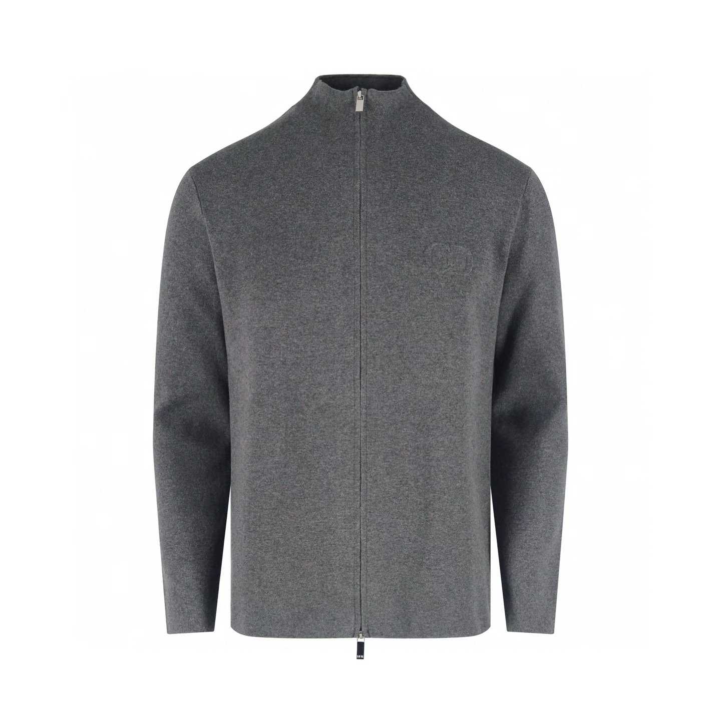 Dior CD Icon Half-Zip Sweatshirt in gray cotton fleece