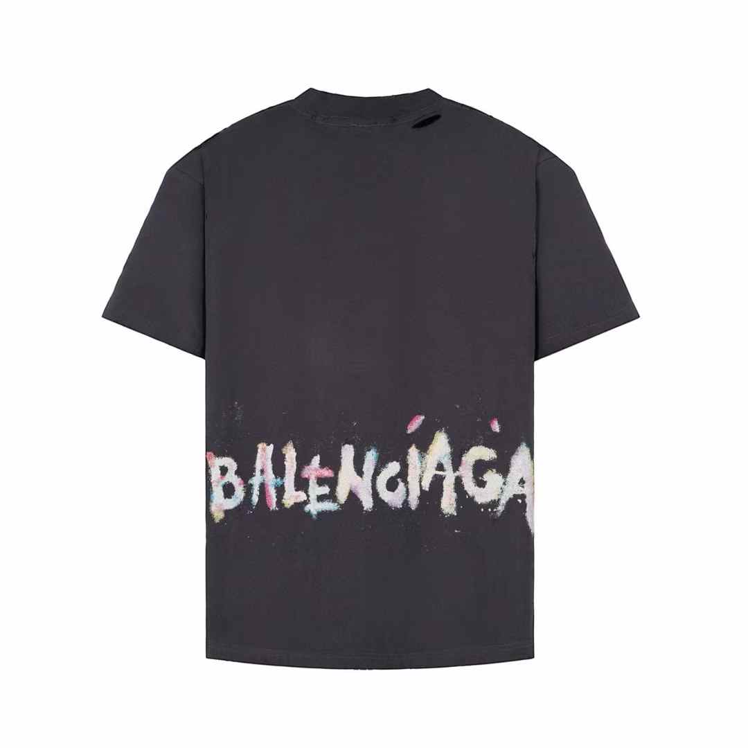 Balenciaga Nail Polish T-shirt in a faded black color