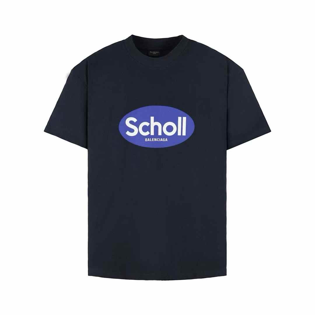 Balenciaga x Scholl oversized cotton T-shirt in navy blue
