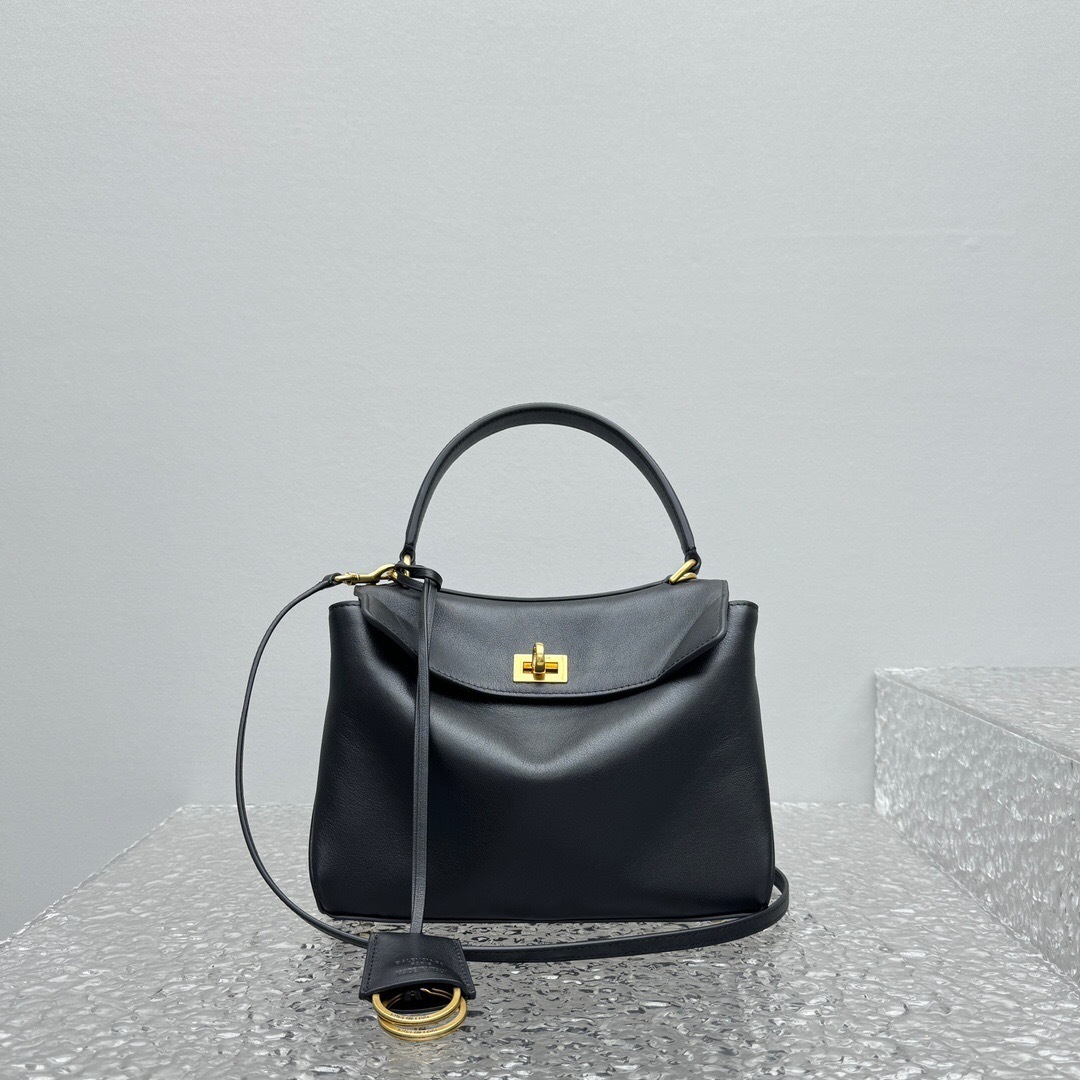 Balenciaga Rodeo mini handbag in smooth calf leather with gold-tone hardware