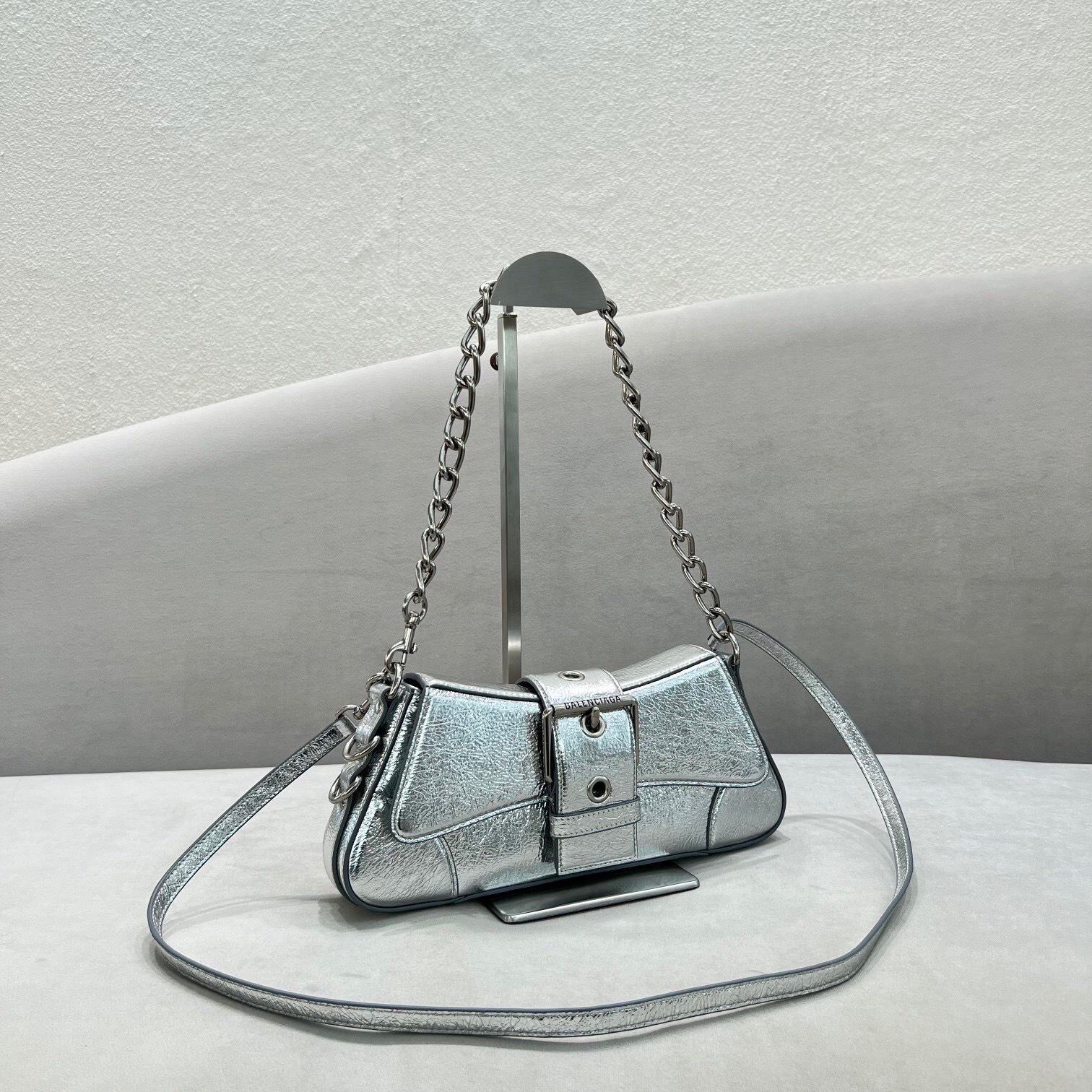 Balenciaga Lindsay metallic-leather shoulder bag