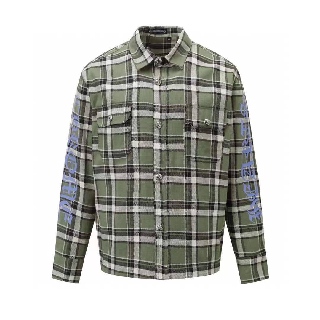 Chrome Hearts long-sleeved check flannel shirt