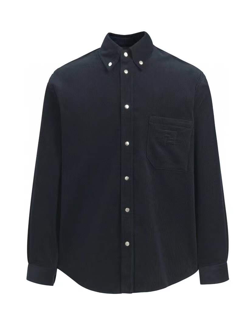 fendi Arsene button-down collar cotton and Lyocell-blend corduroy shirt