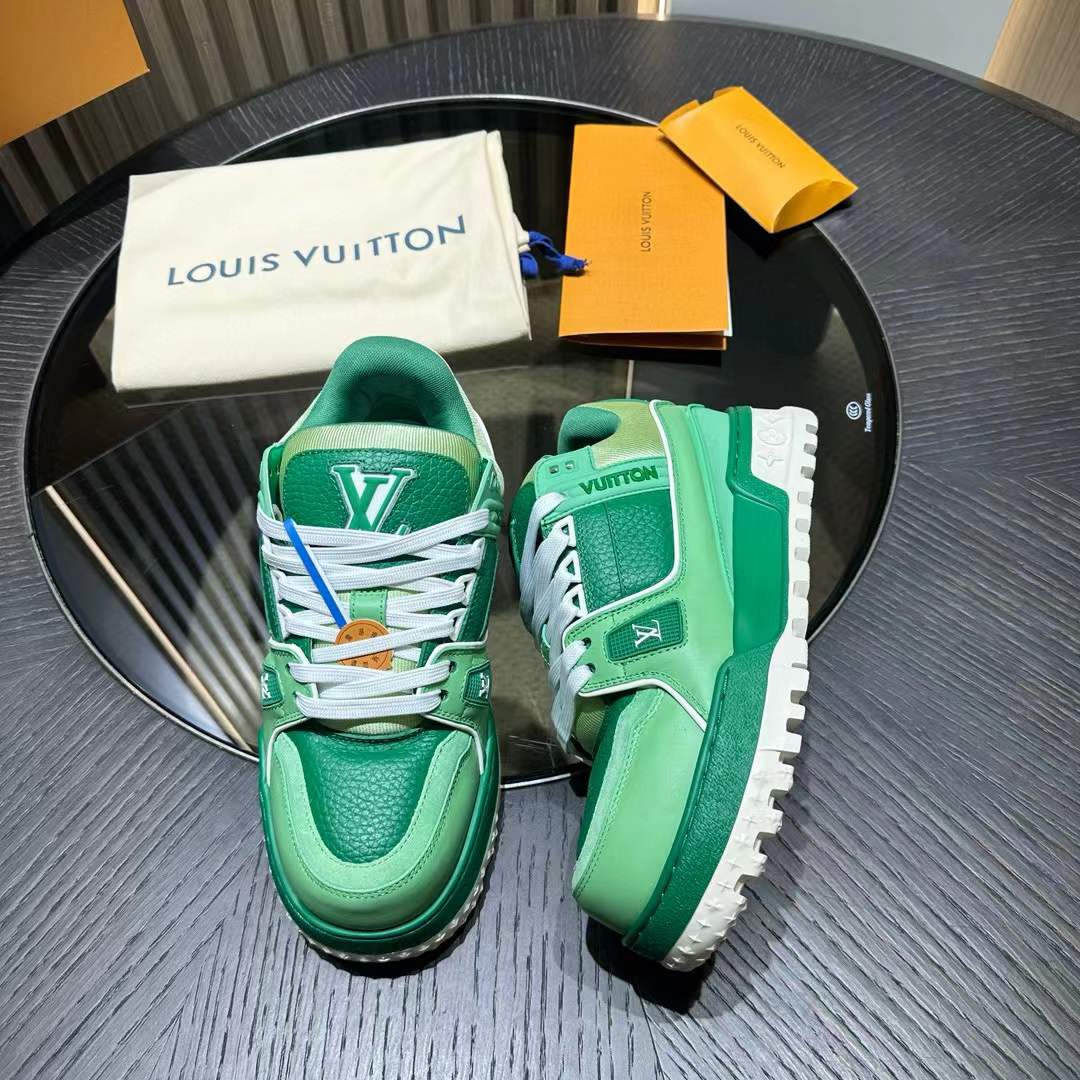LV Trainer Maxi sneakers in green leather