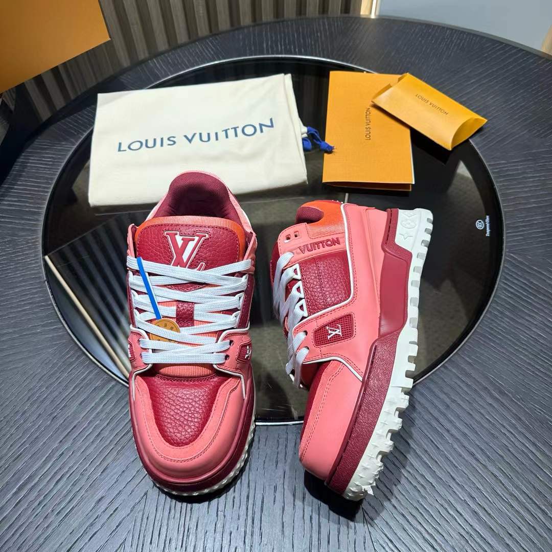 LV Trainer Maxi sneakers in a pink and red colorway