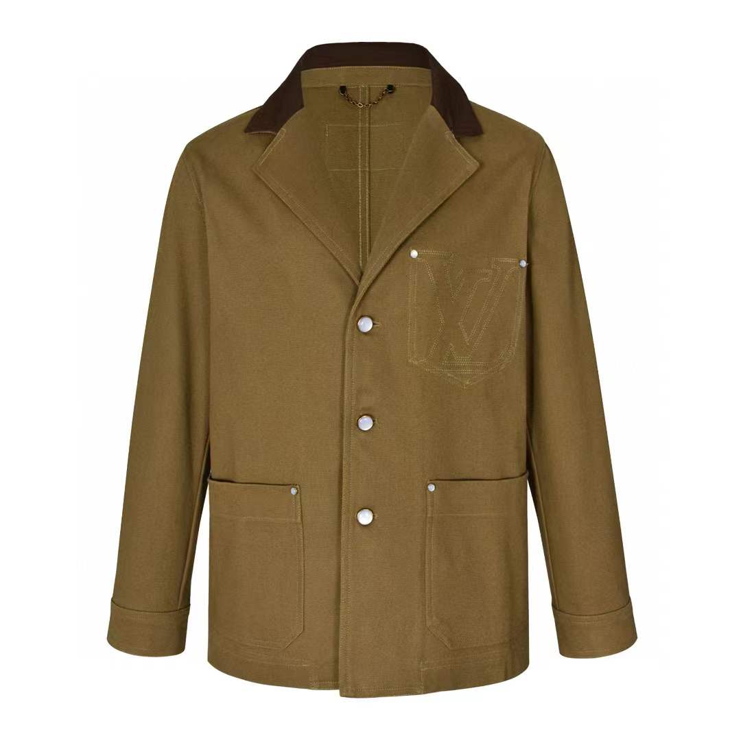LV Tailored Workwear Cotton Canvas Jacket in tan