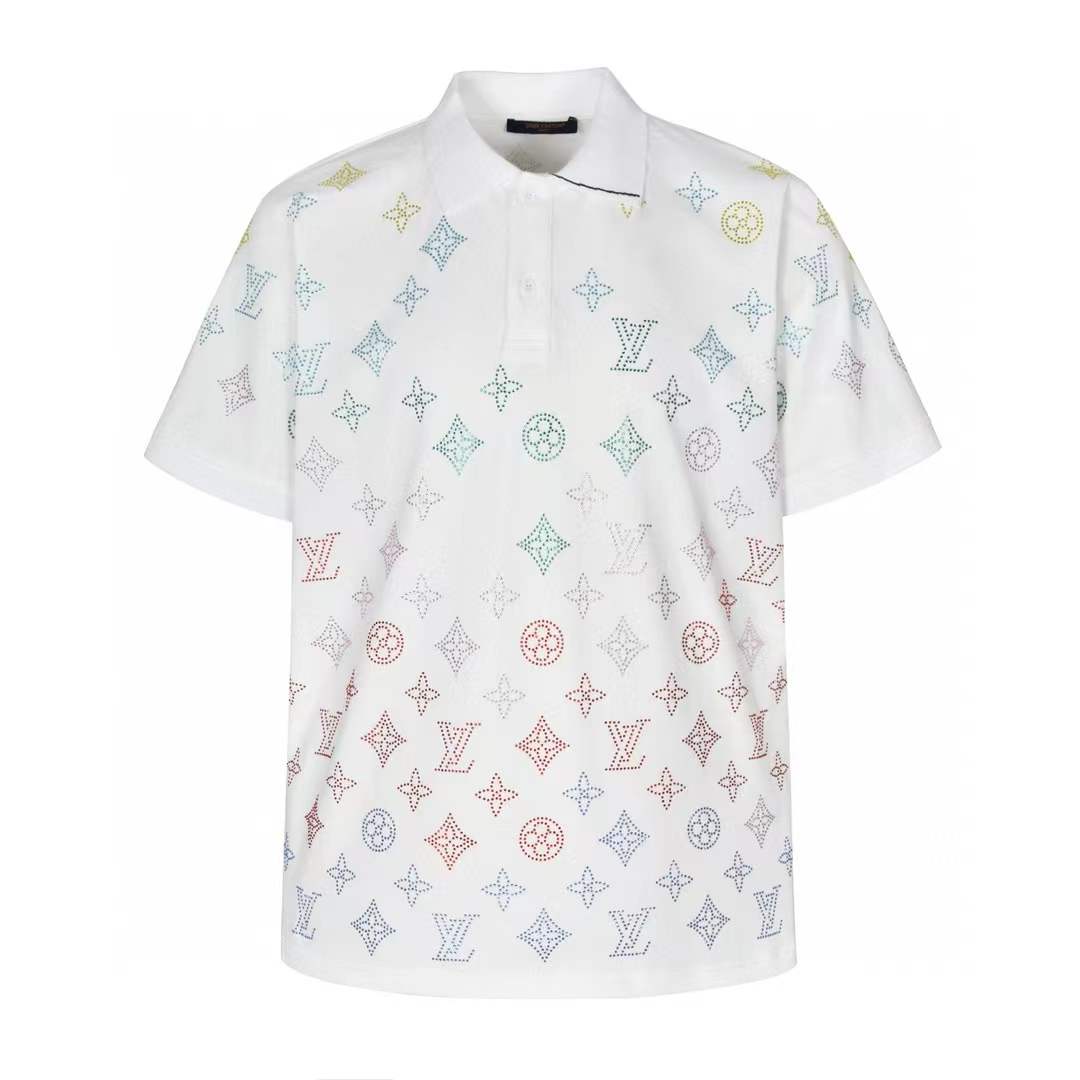 LV Monogram Flower Perforated Leather Polo Shirt