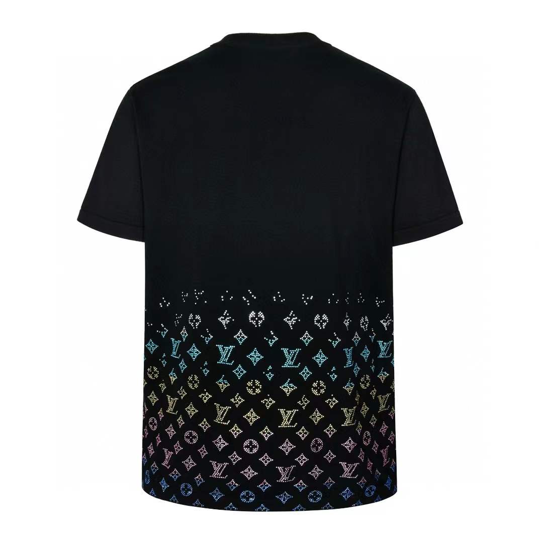 LV Monogram Gradient Embellished Short-Sleeved Crewneck T-shirt