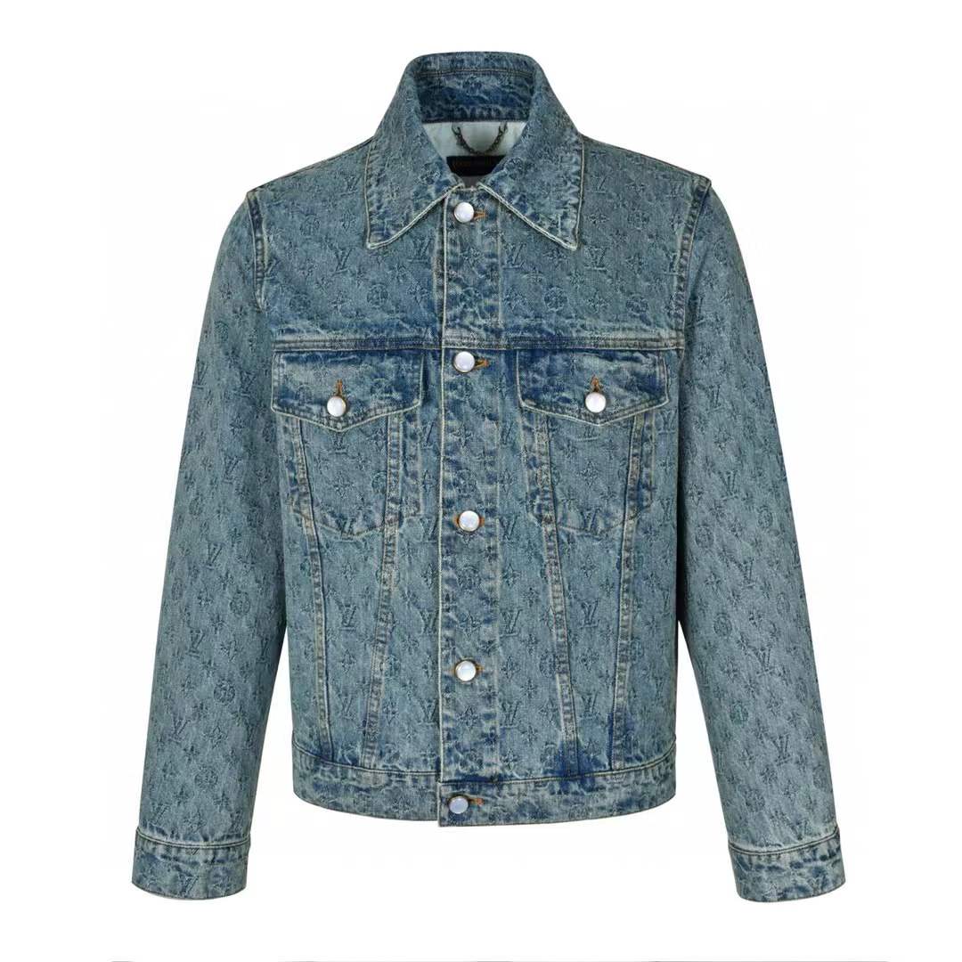 LV Monogram Jacquard Denim Jacket in blue