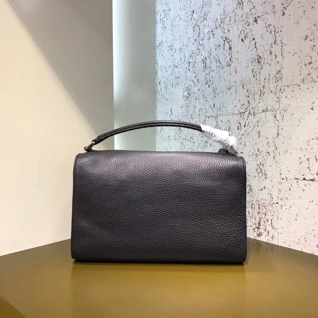 Fendi Lei Selleria Boston bag in Cuoio Romano leather Black
