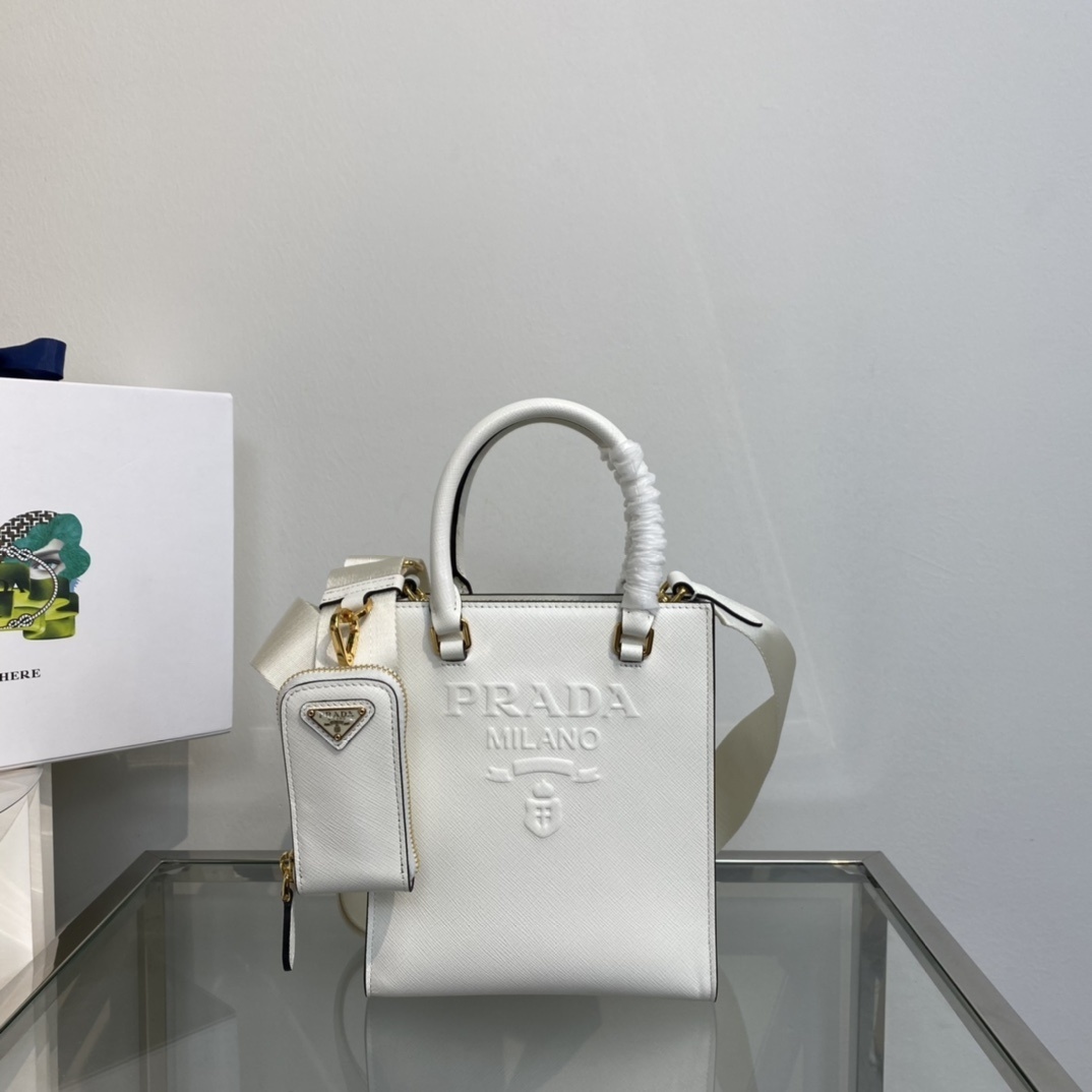 Prada Saffiano Leather Tote bag white