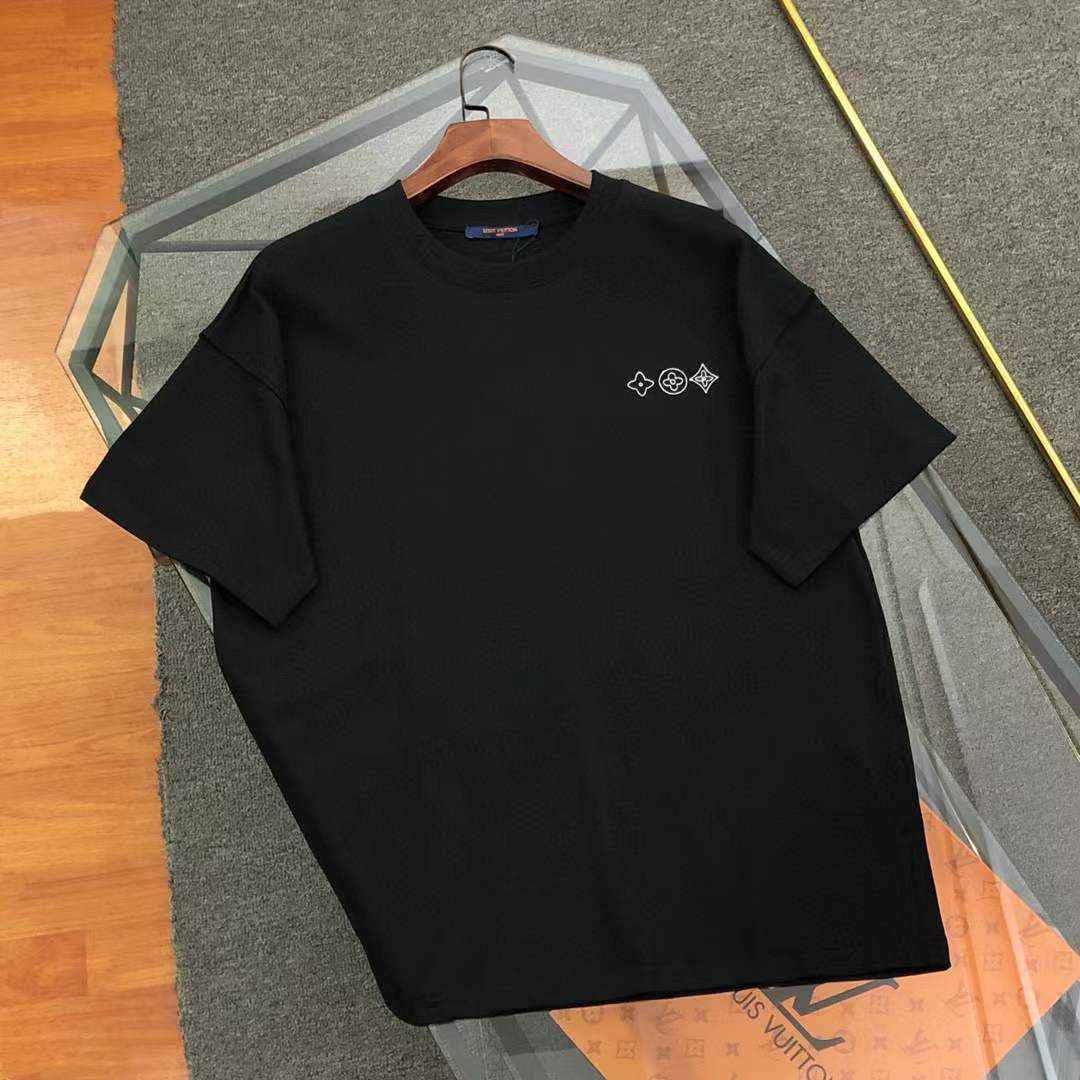 LV T-shirt black with a small embroidered logo on the chest