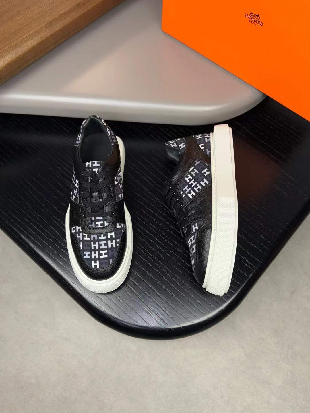 Balmain B-Court sneakers with the iconic labyrinth monogram print