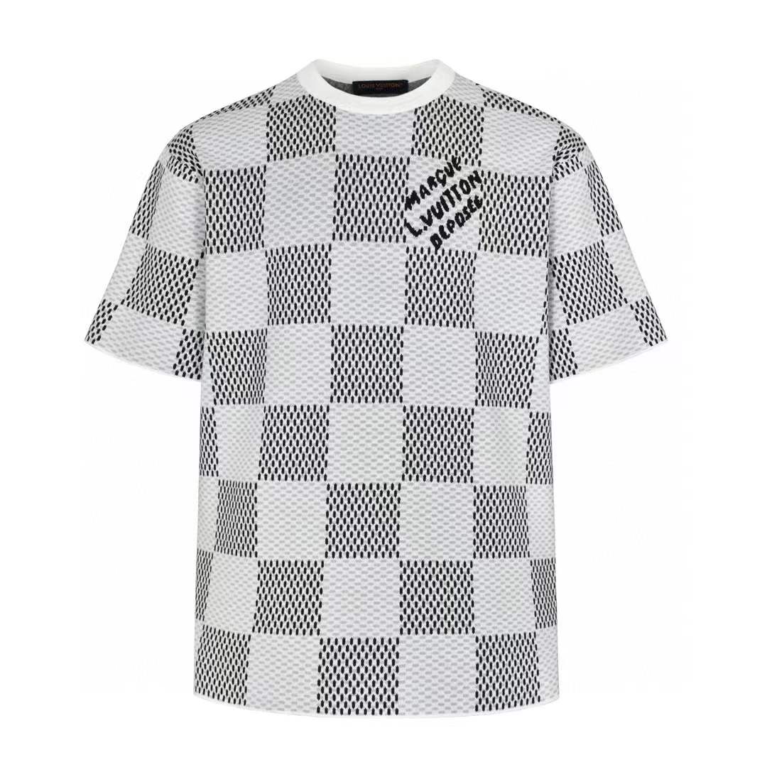 LV Damier Jacquard Short-Sleeved Crewneck T-shirt