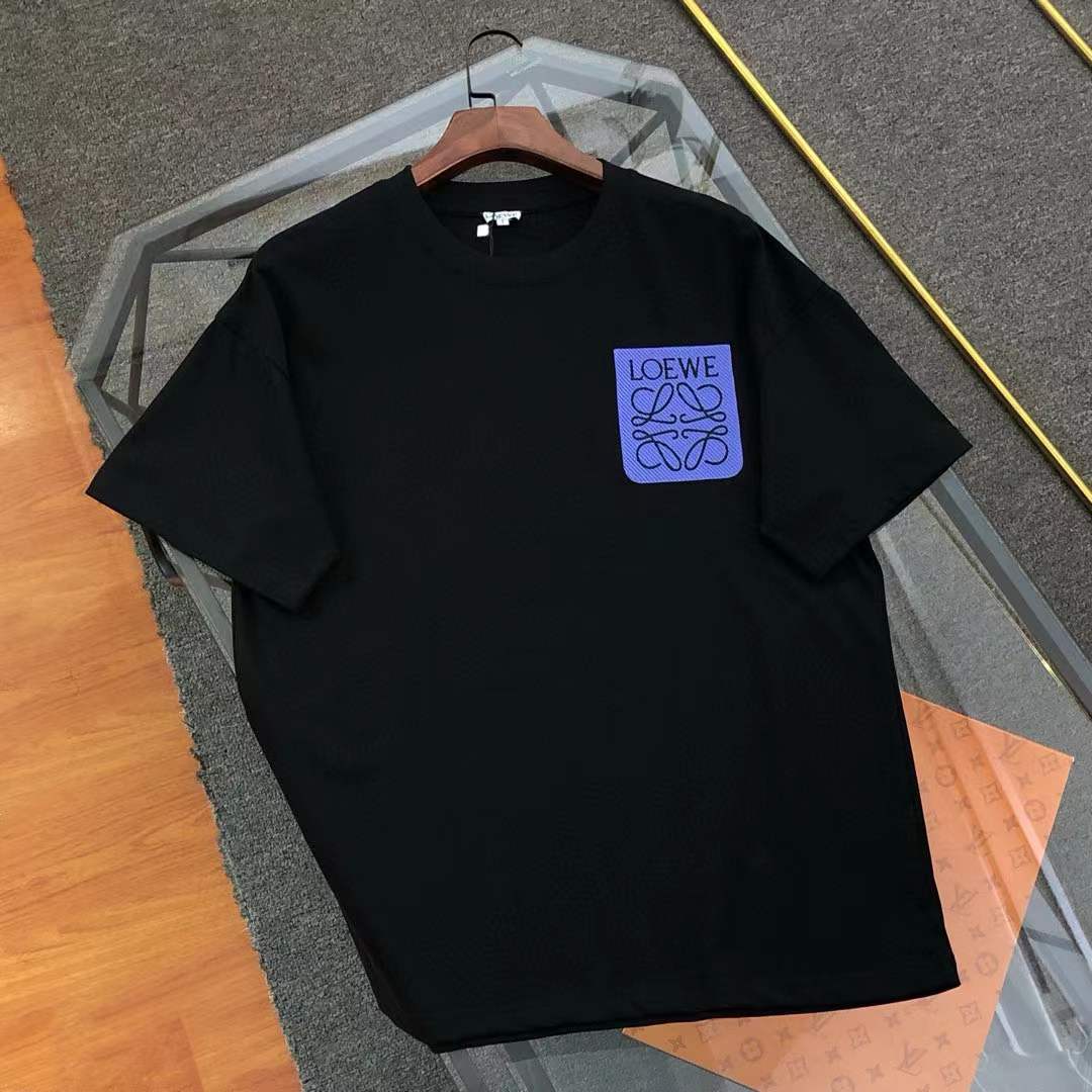 Loewe cotton-jersey t-shirt with a blue Anagram logo patch pocket