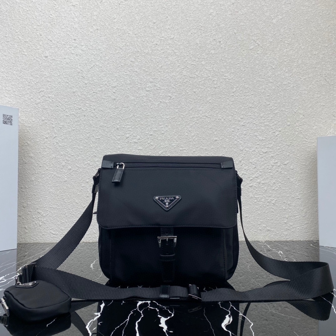 Prada Re-Nylon messenger bag with a buckle closure