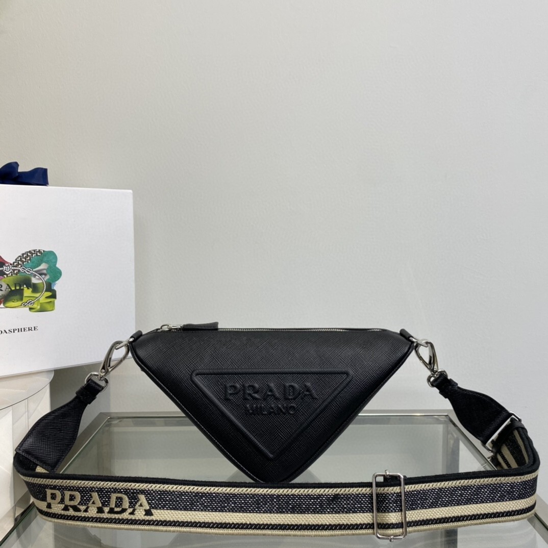 Prada Triangle leather shoulder bag