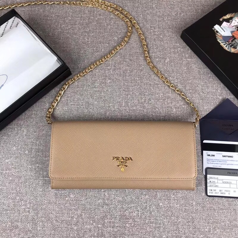 Prada Saffiano Leather Wallet on Chain