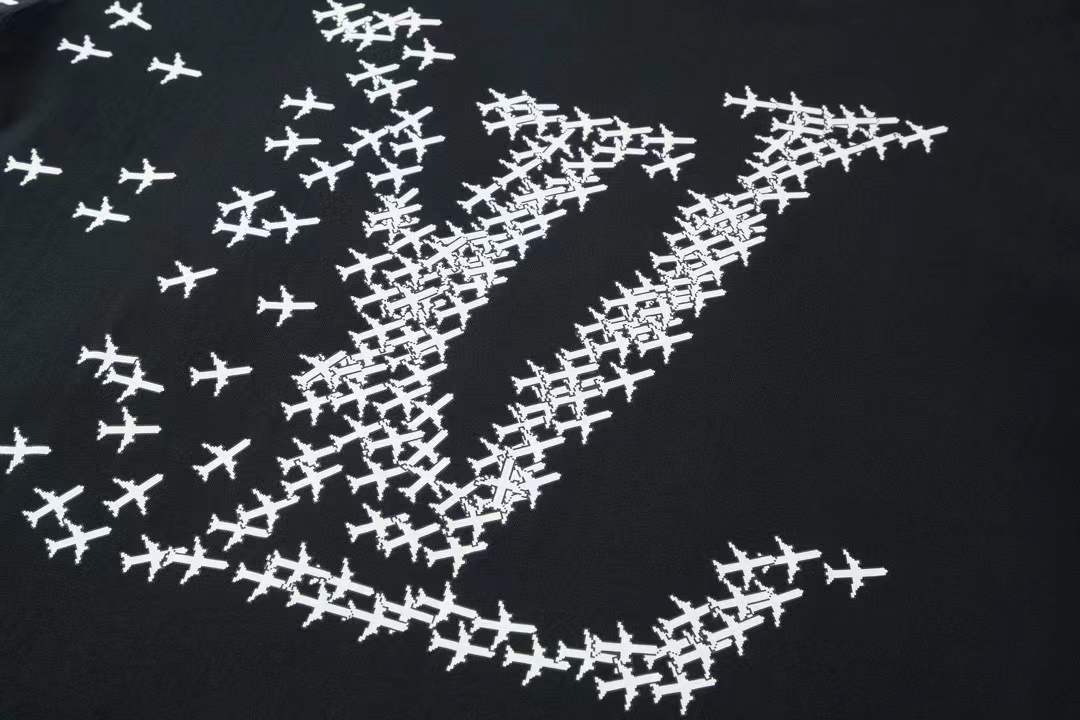 LV 2054 Planes Black T-Shirt with a creative, bold design