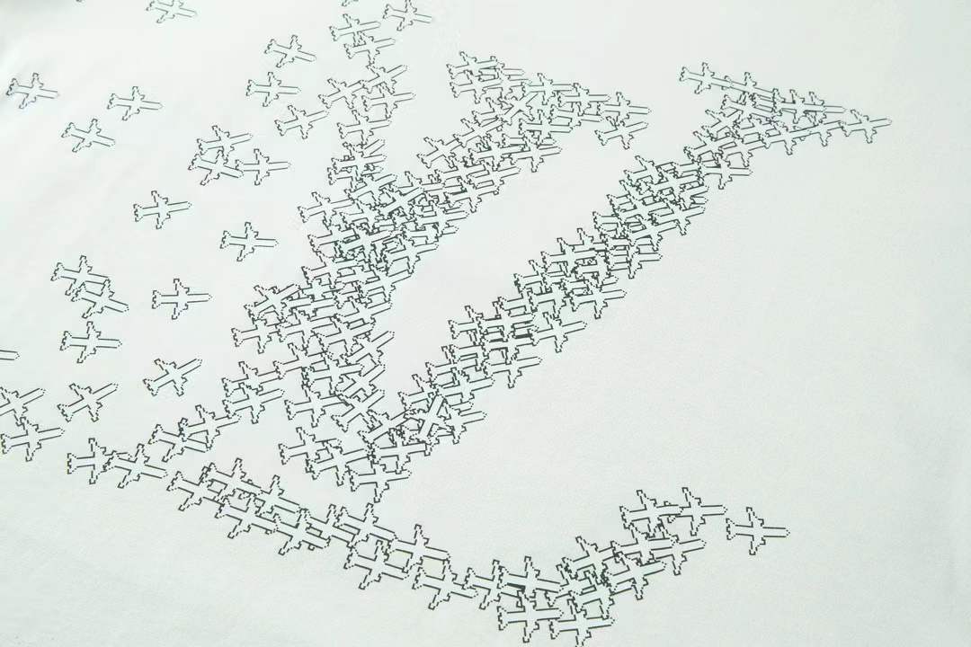 LV 2054 Planes Black T-Shirt whitewith a creative, bold design