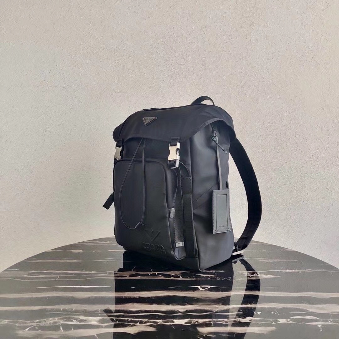Prada Re-Nylon and Saffiano leather backpack in black