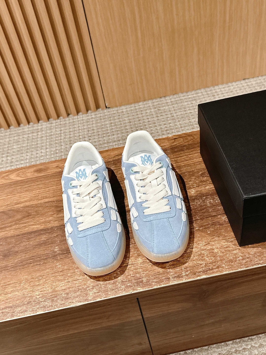 Amiri Pacific Bones leather round toe flat low-top sneakers