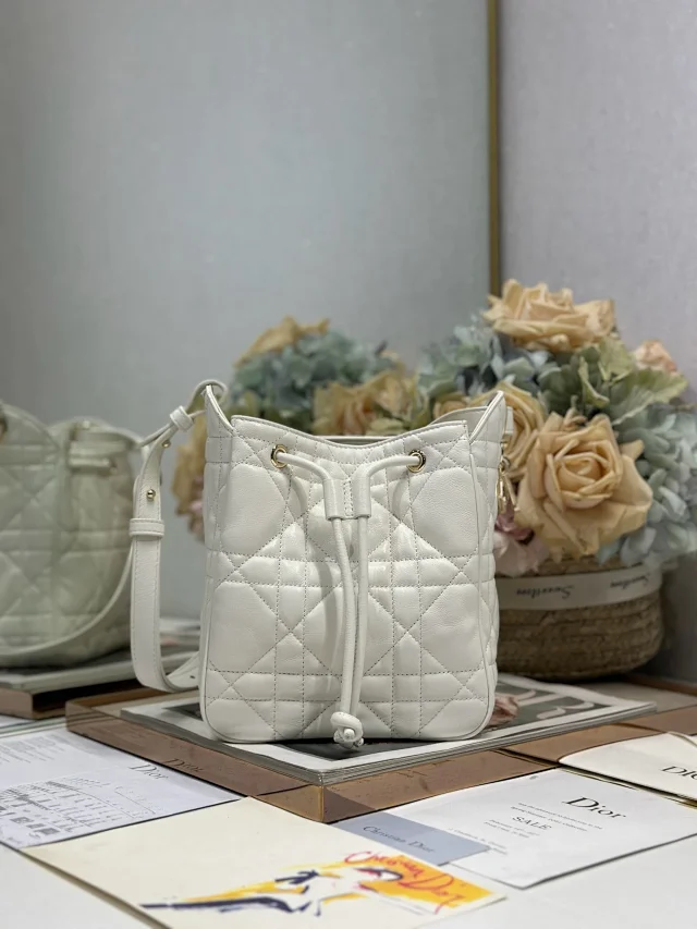 Dior Small D-Motion Handbag in White
