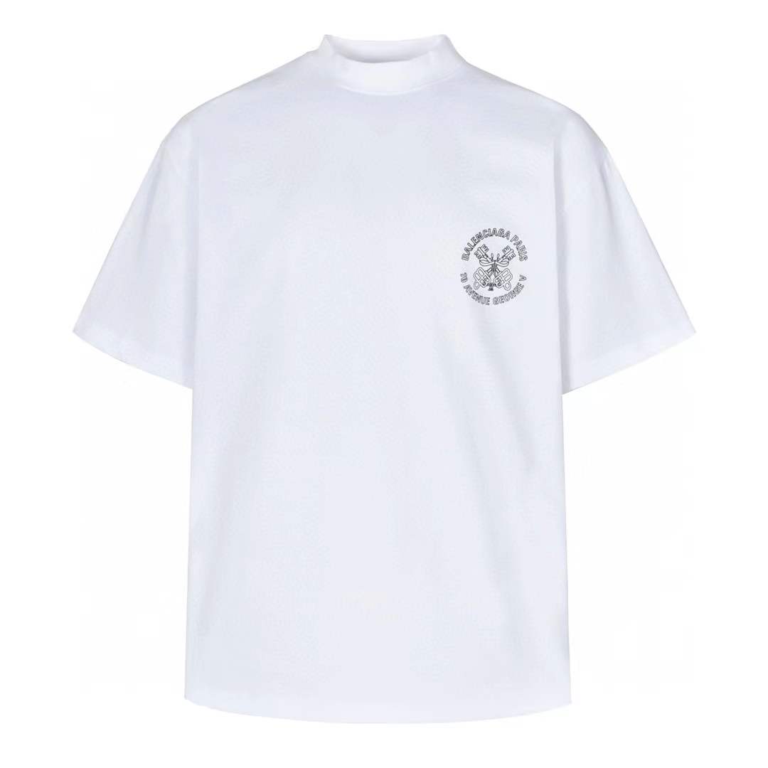 Balenciaga oversized T-shirt in cotton with a high neck white