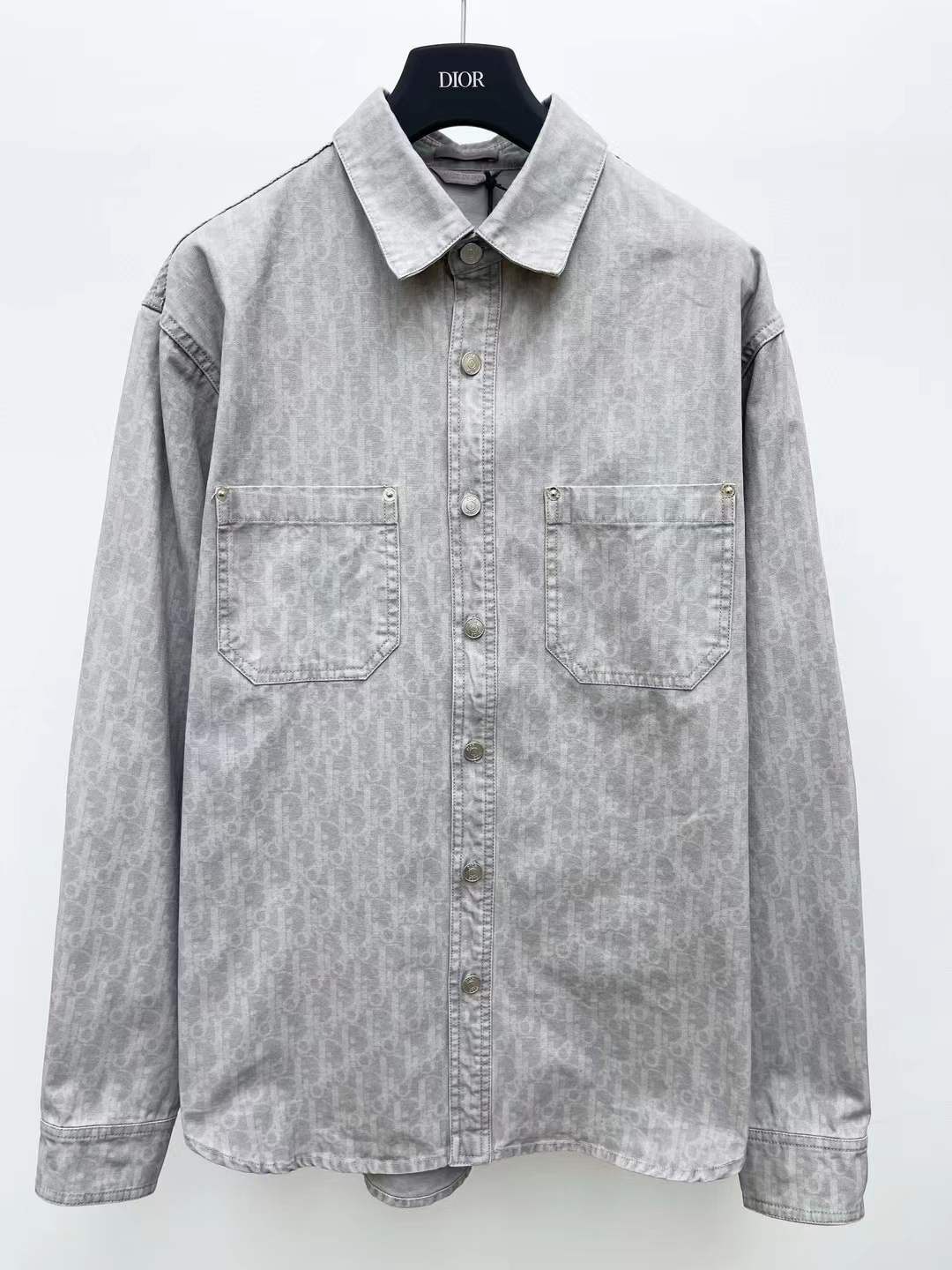 Dior Oblique Overshirt in gray cotton denim