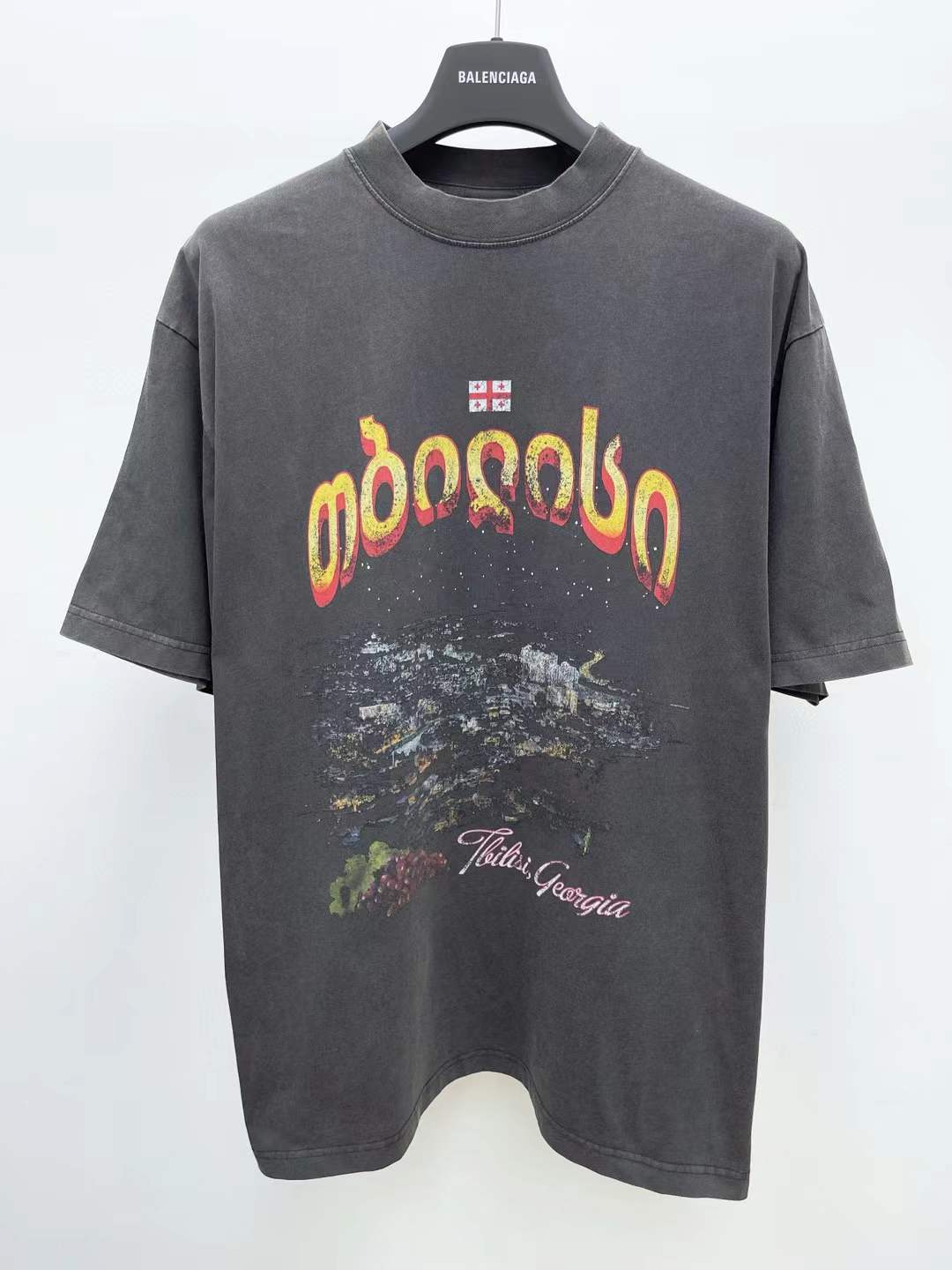 Balenciaga Tbilisi oversized T-shirt in washed black cotton