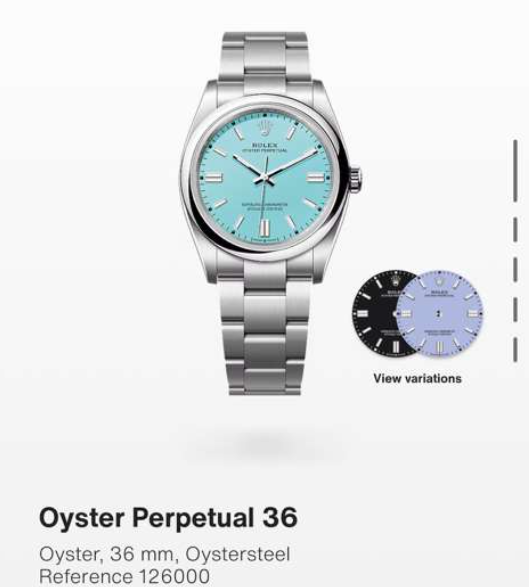 Oyster Pert. 36mm 126000 SS/SS T.Blue