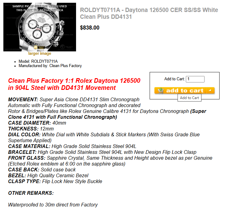 ROLDYT0711A - Daytona 126500 CER SS/SS White Clean Plus DD4131 $838