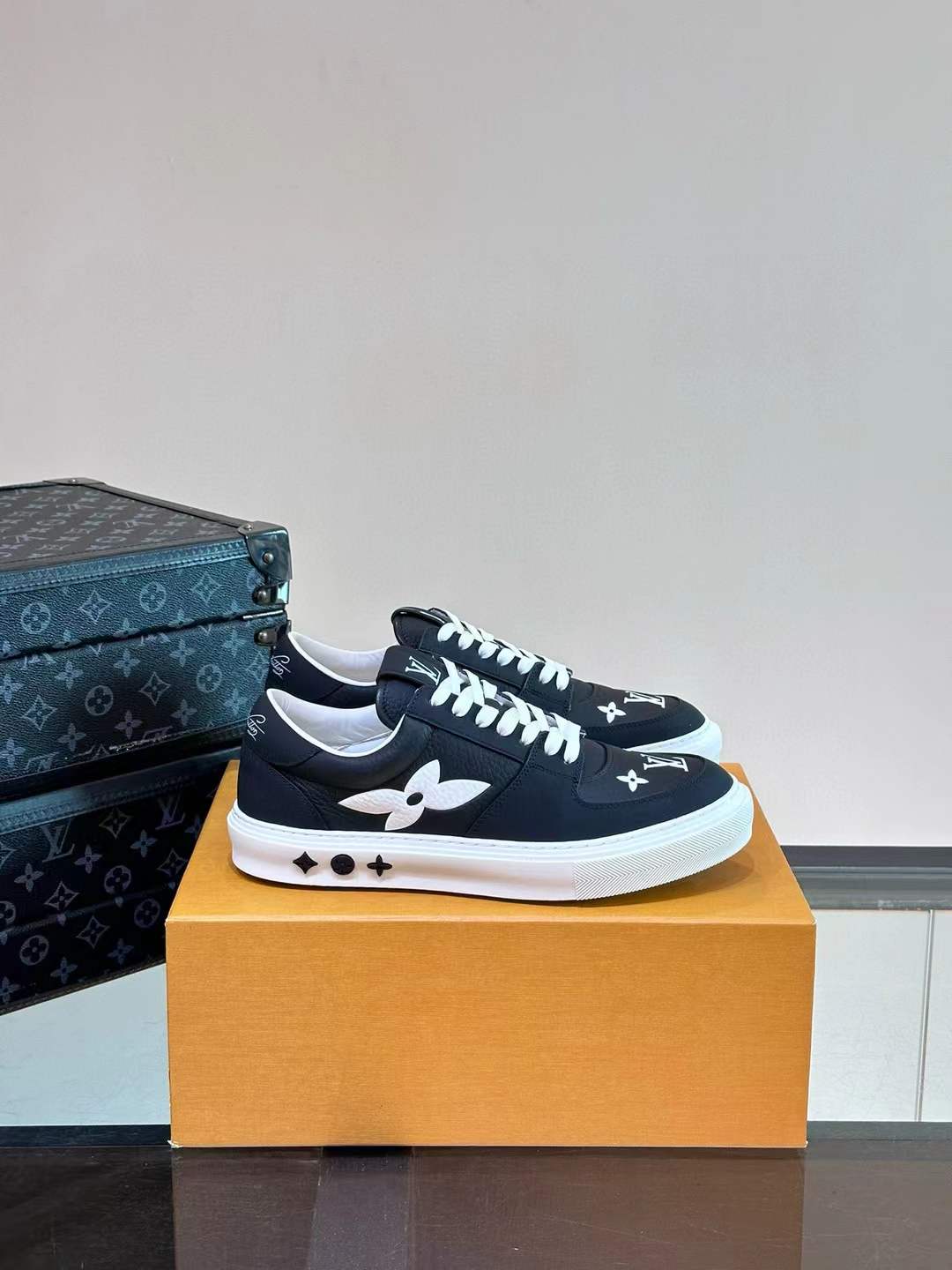 LV Charlie sneaker in a mix of black sustainable materials