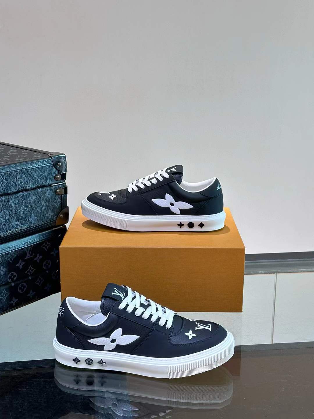 LV Charlie sneaker in a mix of black sustainable materials