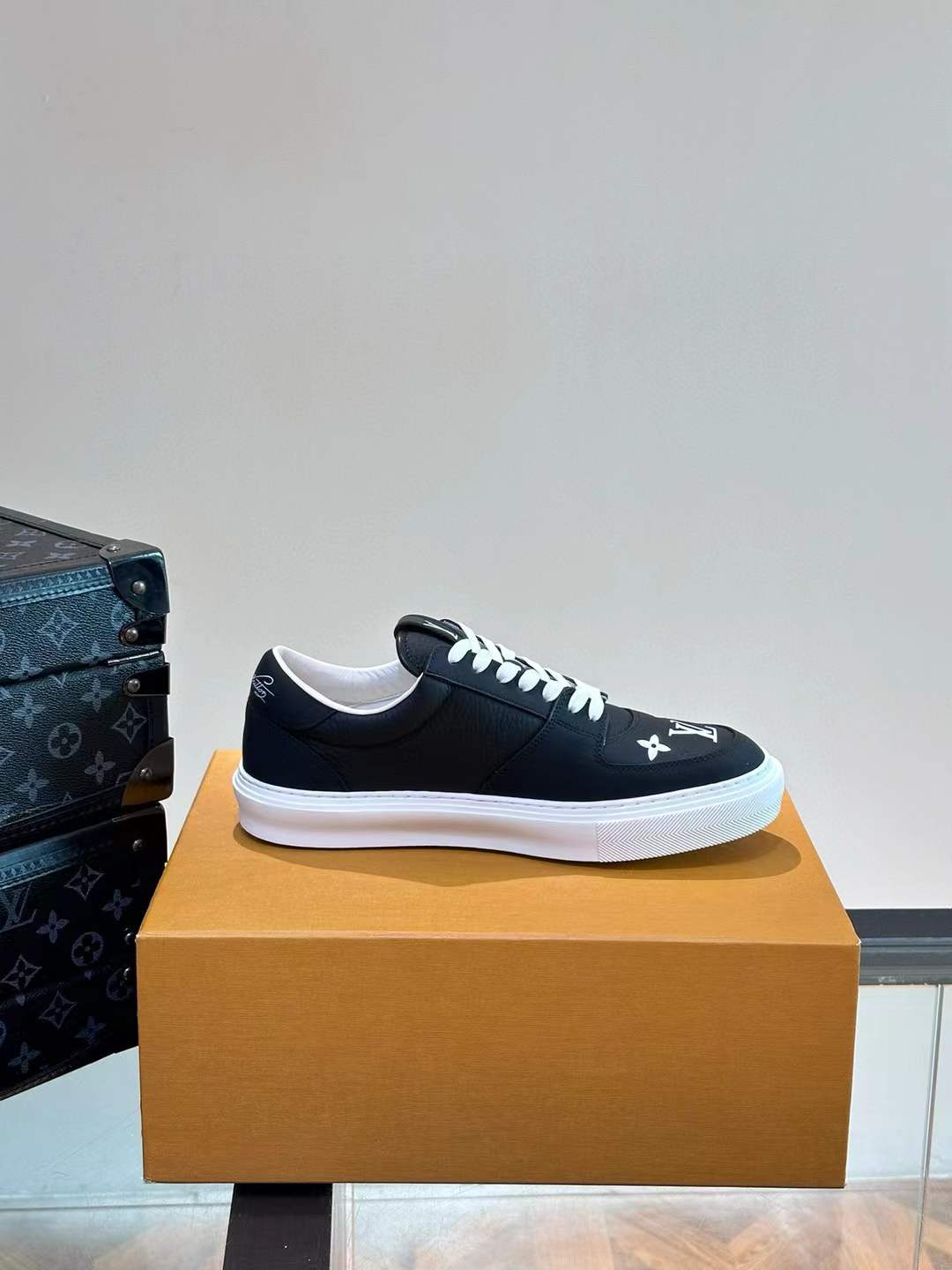 LV Charlie sneaker in a mix of black sustainable materials