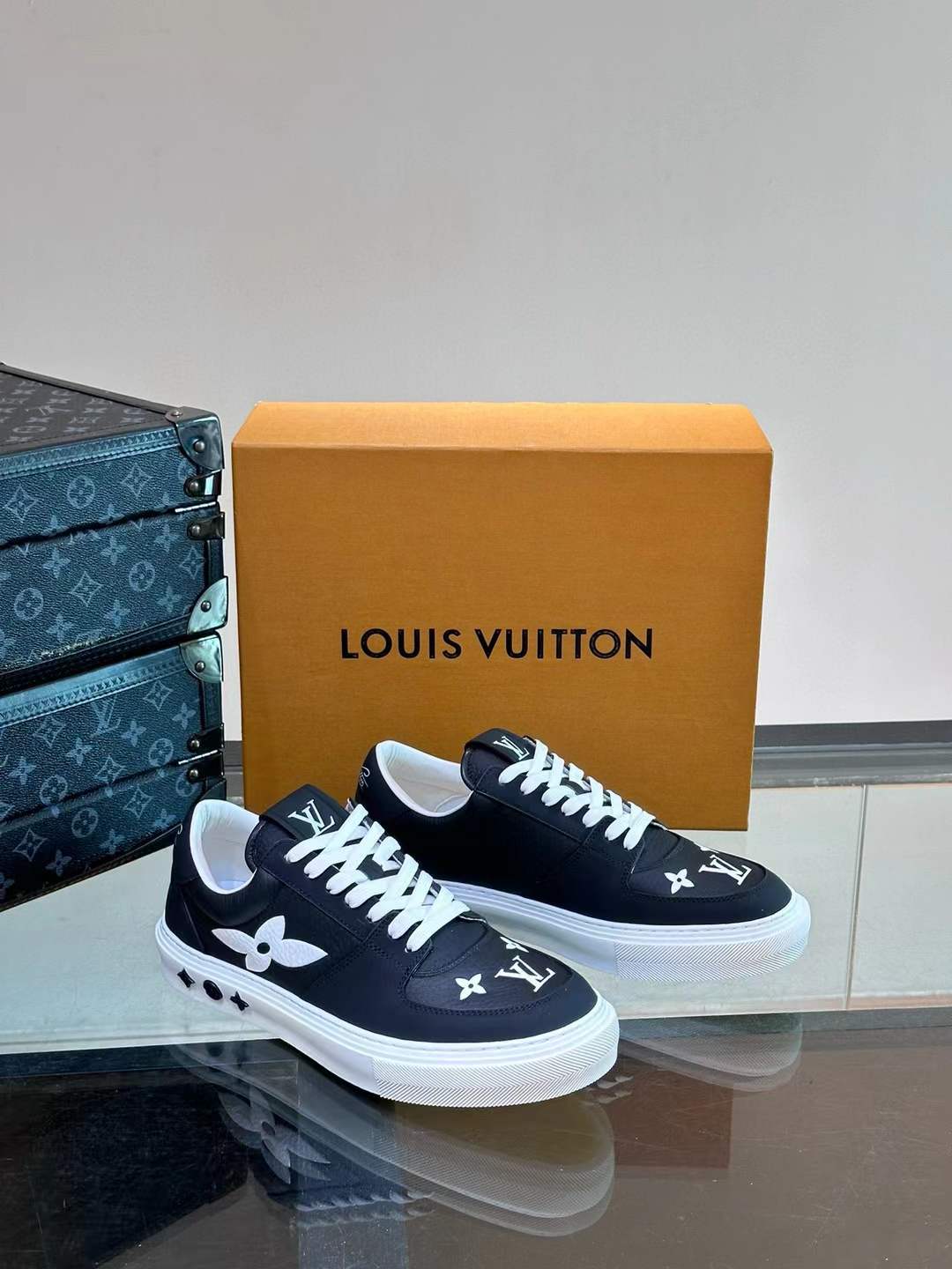 LV Charlie sneaker in a mix of black sustainable materials