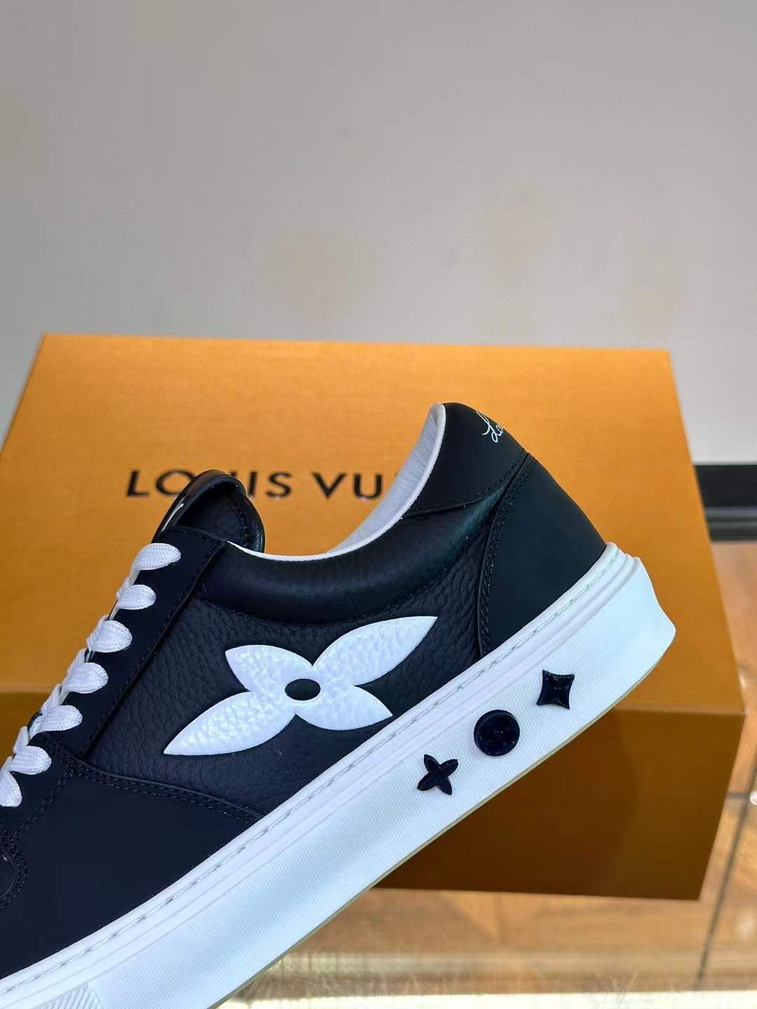 LV Charlie sneaker in a mix of black sustainable materials