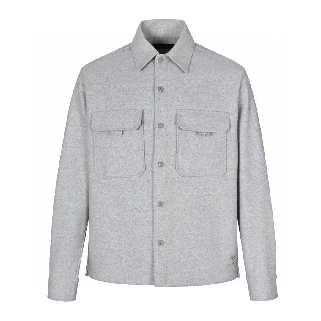 LV Wool Overshirt in light gray