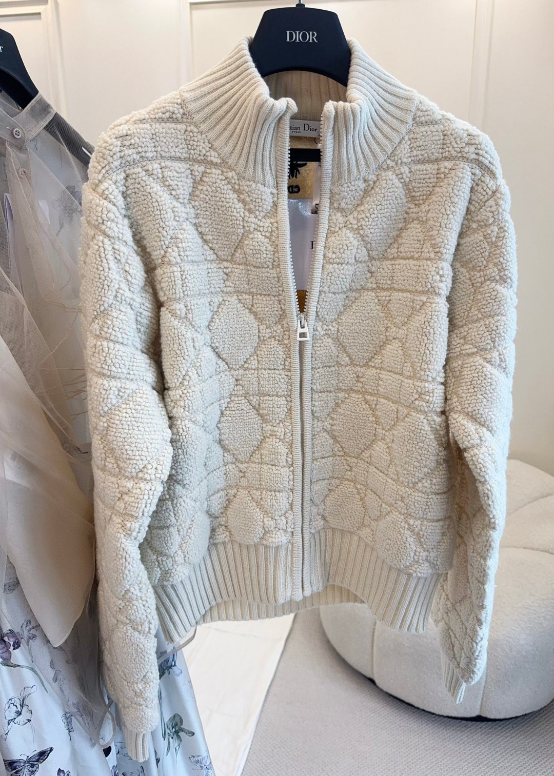 Dior Macrocannage Zipped Cardigan