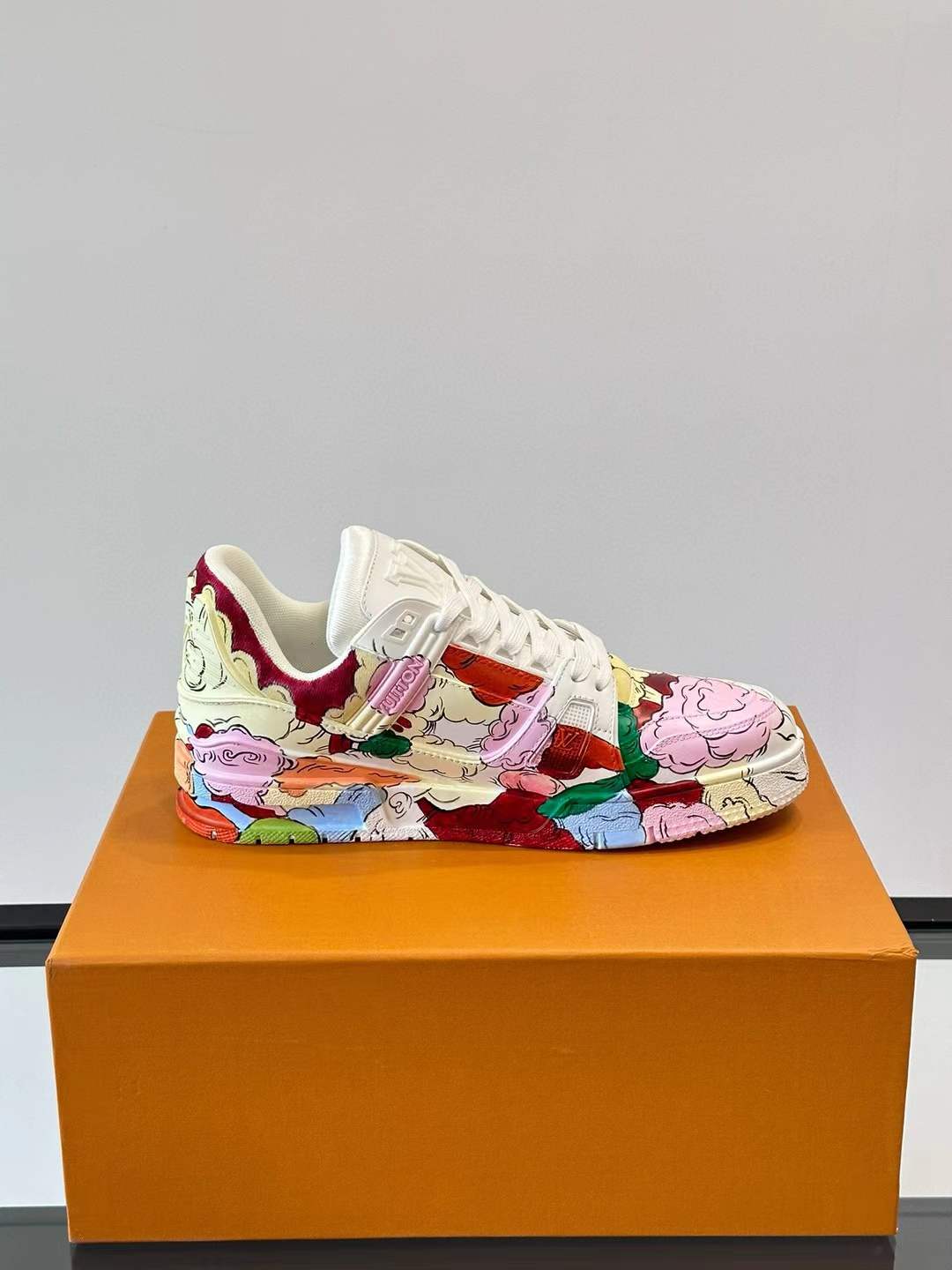 LV Trainer ART Collaborative Sneaker in the "White Canvas