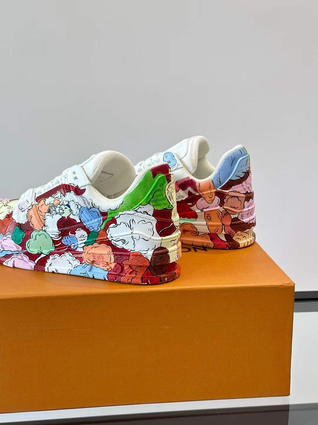 LV Trainer ART Collaborative Sneaker in the "White Canvas