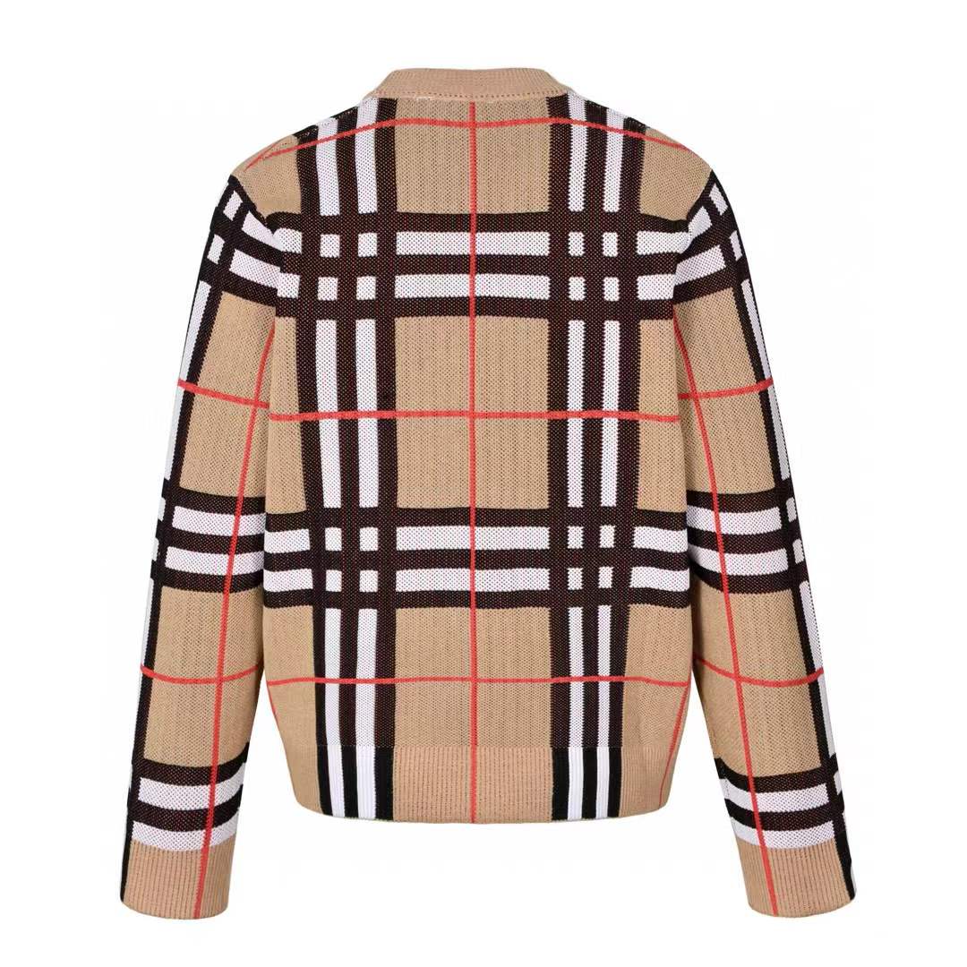 Burberry Check Technical Cotton Blend Cardigan in archive beige